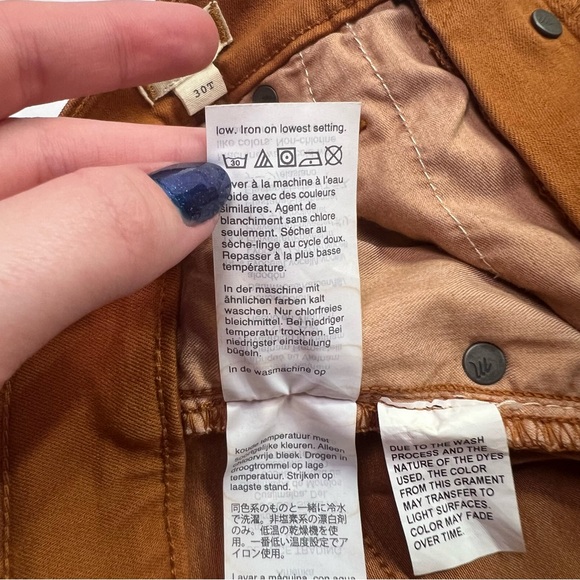 Madewell 9" Mid-Rise Skinny Jeans Button-Front Edition - burnt sienna, size 30T - Picture 8 of 15